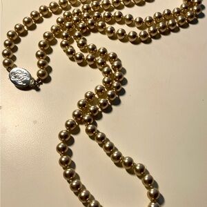 Champagne Tone Pearl Necklace 19.5” Ralph Lauren 90’s Vintage